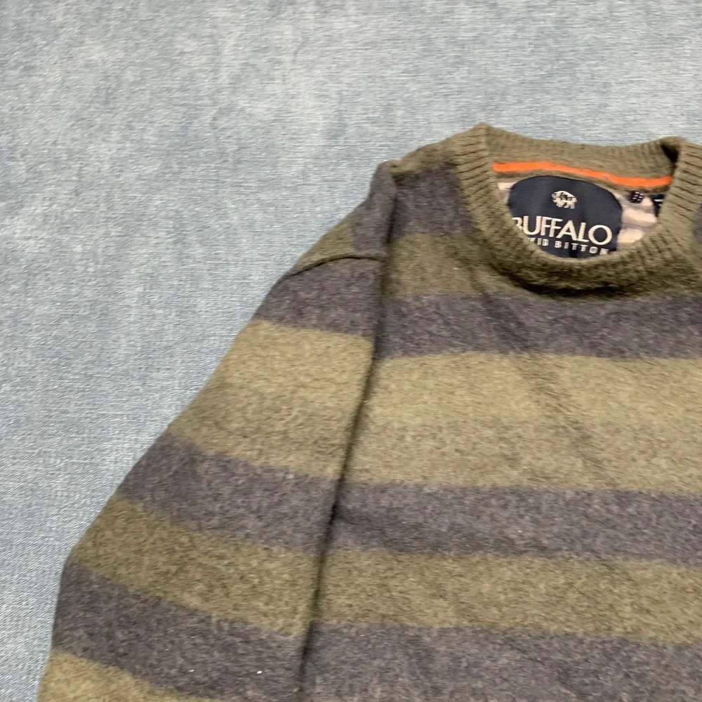 Buffalo David Bitton Cozy Sweater Men Medium Multicolor Striped Lambswool Winter